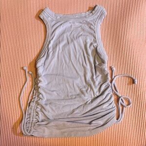 Stylish Sleeveless Gray Ruched Tank Top